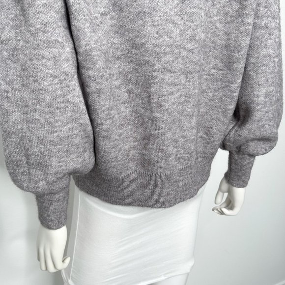 Anna Kay Wool-Blend Crewneck Ruffle Balloon Sleeve Sweater in Grey Women’s Sz M - Picture 14 of 15